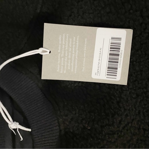 EVERLANE The ReNew Black Fleece Sherpa Crewneck Sweatshirt NWT - Picture 10 of 10